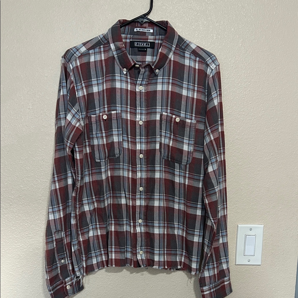 Ezekiel Red And Gray Plaid Button Down Shirt